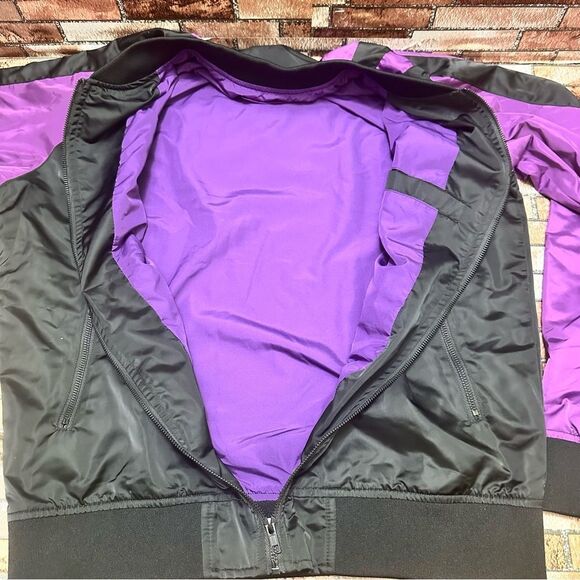 JEFFREE STAR FASHION Black and Purple Star Bomber Jacket L - Picture 8 of 11